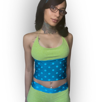 Teal Lime Polka-Dot Set