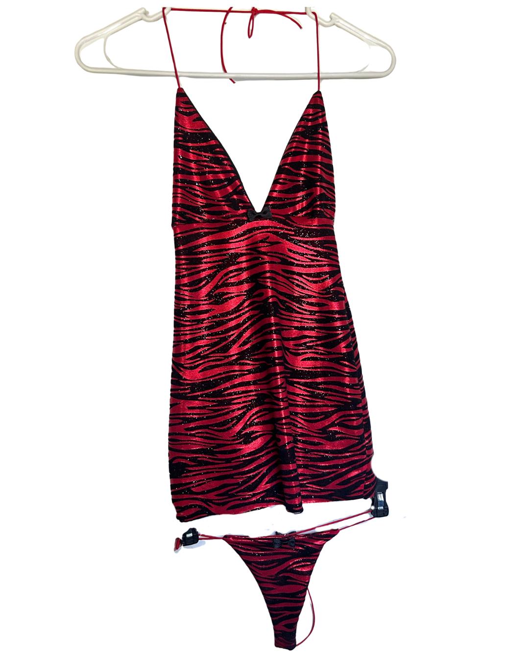 Zebra Kiss Halter Dress & Thong - Image 3